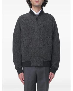 Etro Paisley-Print Bomber Jacket - Grey