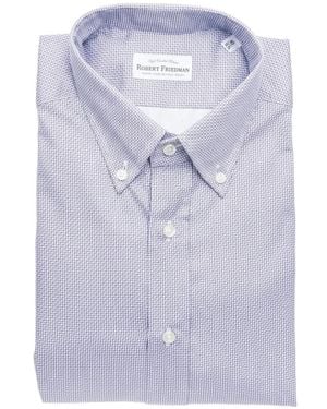 Robert Friedman Geometric-Pattern Button-Down Shirt - Blue
