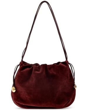 Liffner Charm Pouch Suede Shoulder Bag - Purple
