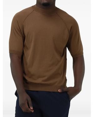Grifoni Raglan-Sleeve Cotton T-Shirt - Brown