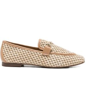 Exe' Woven Horsebit Ballet Flats - White