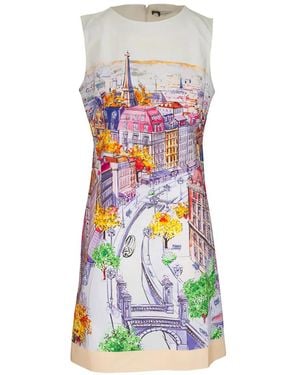 Rani Arabella Paris-Print Mini Dress - White