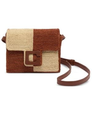 CAREL PARIS Mini Sorbonne Raffia Shoulder Bag - Brown