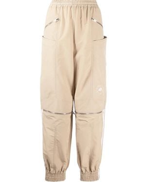 Stella McCartney Logo Stripe Zip Front Track Trousers - Natural