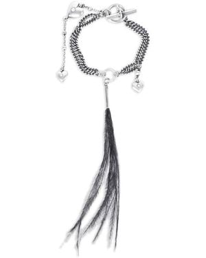 Ann Demeulemeester Revi Feather Heart Bracelet - White