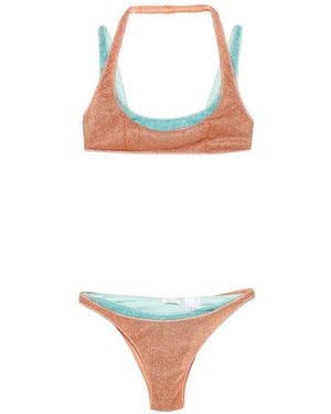 Oséree Gelaagde Bikini Met Metallic Effect - Wit