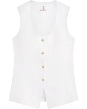Tommy Hilfiger Buttoned Waistcoat - White