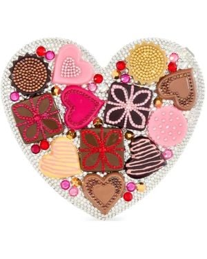 Judith Leiber Heart Chocolate Box Clutch Bag - Pink