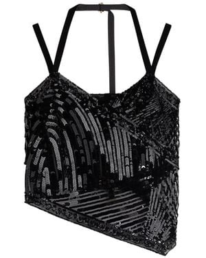 PUCCI Embroidered Tulle Scarf Top - Black