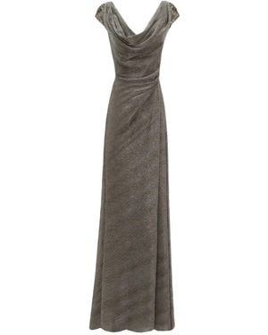 Gemy Maalouf Draped Cowl-Neckline Maxi Dress - Grey