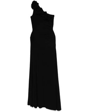 Nissa Maxikleid Mit Blumenapplikation - Schwarz