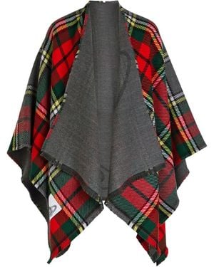Vivienne Westwood Tartan Fringed Cape - Red
