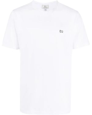 Woolrich Logo-Appliqué Crew-Neck T-Shirt - White