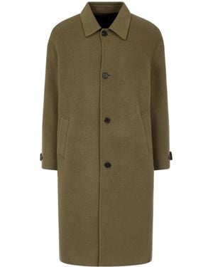 Studio Tomboy X Classic-Collar Single-Breasted Coat - Green