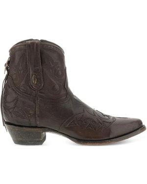 Mexicana Embroidered Cowboy Boots - Brown