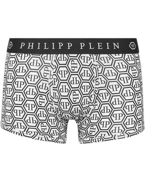 Philipp Plein Boxershorts Mit Monogramm - Grau