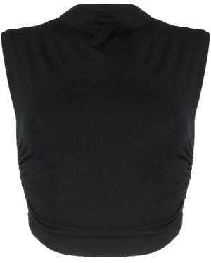 Reformation Lindy Stretch-Cotton Top - Black
