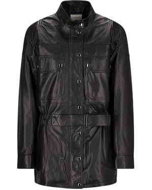Magda Butrym Clasp-Fastening Leather Jacket - Black