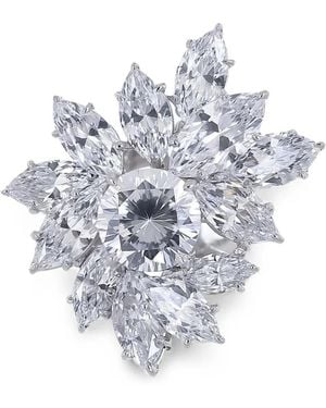 Fantasia by Deserio Flower Cocktail Ring - White