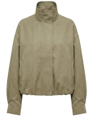 MEIMEIJ Veste À Col Montant Et Ourlet Élastiqué - Green