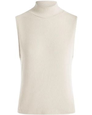 Varley Roll-Neck Ribbed Tank Top - White