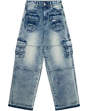RTA Acid-wash cargo jeans - Azul