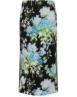 Moschino Floral-Print Midi Skirt - Green