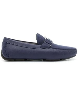 Ferragamo ロゴプレート ローファー - ブルー