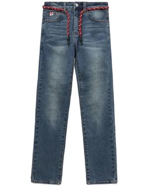 A Bathing Ape Vaqueros Rectos Trenzados Appe - Azul