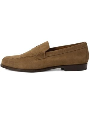 Doucal's Suede Penny Loafers - White