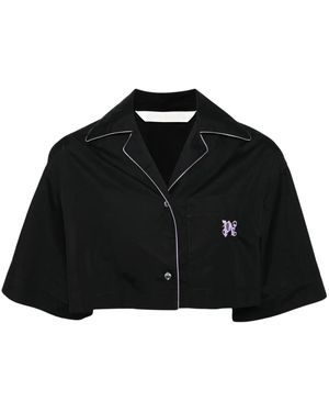 Palm Angels Camicia Crop - Nero