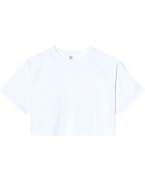 RE/DONE Cropped Short-Sleeved T-Shirt - White