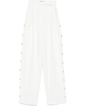 Nissa Pantaloni A Palazzo Con Strass - Bianco
