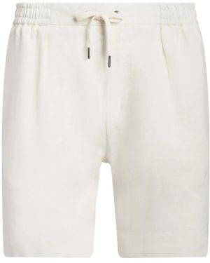 Ralph Lauren Drawstring Linen Deck Shorts - White