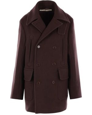 Meta Campania Collective Double-Breasted Pocket Coat - Purple
