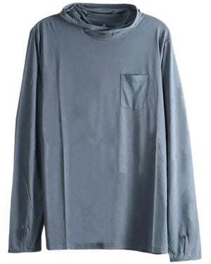 Free Fly Pocket-Detail Long-Sleeve Hoodie - Blue