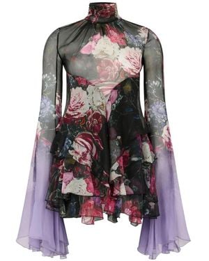 Roberto Cavalli Vestido Con Estampado Floral - Negro