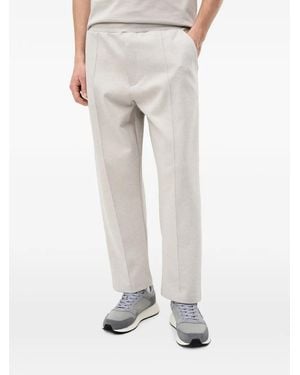 BOSS Pin-Tucked Elasticated-Waist Pants - White