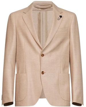 Lardini Notched-Lapel Single-Breasted Blazer - Natural