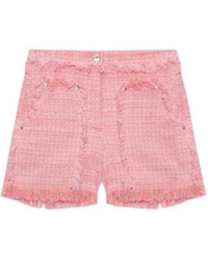 MSGM Fringed Embellished Shorts - Pink