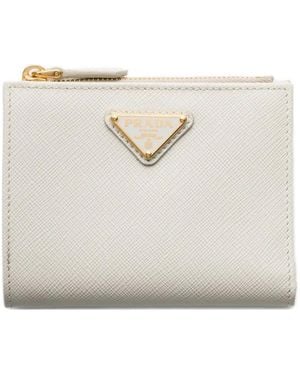 Prada Small Saffiano Leather Wallet - White