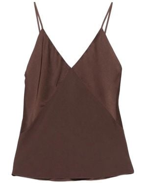 forte_forte V-Neck Top - Brown