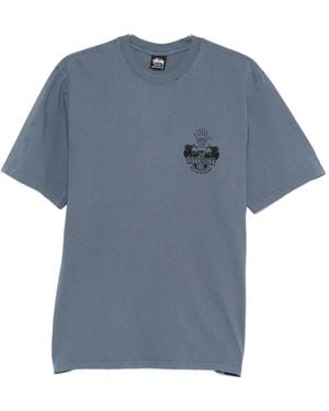 Stussy Graphic-Print T-Shirt - Blue