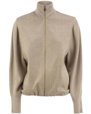 Fabiana Filippi Veste Bomber En Flanelle - Natural
