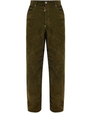 DSquared² Corduroy Straight-Leg Pants - Green