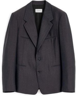Lemaire Mélange-Twill Single-Breasted Blazer - Black