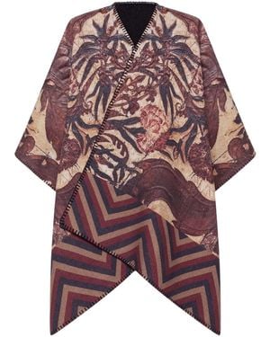Pierre Louis Mascia Poncho Con Stampa - Rosso