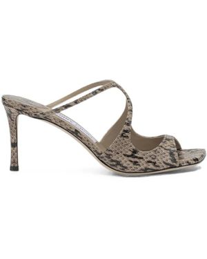 Jimmy Choo Anise Snakeskin-Effect Sandals - Metallic