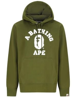 A Bathing Ape Hoodie College Ape Head - Vert