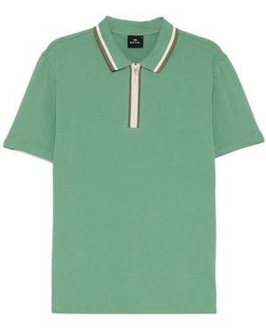 Paul Smith Contrast-Collar Polo Shirt - Green